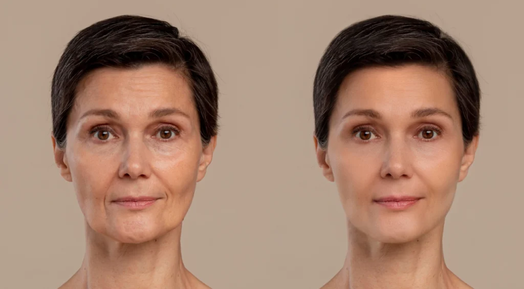 HydraFacial before and after